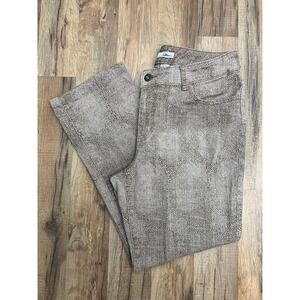 Y2K Chico's Platinum‎ Snake Print Pants Brown Animal Print Size 1